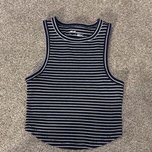 Aerie Navy and White Striped Sleeveless Top